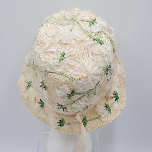 Christine Original Silk Flowers & Netting Vintage Hat - Picture 7 of 16